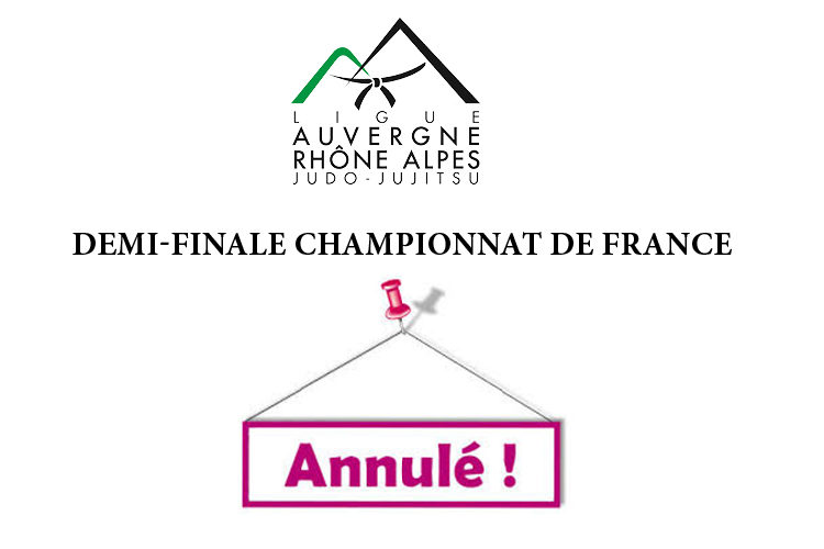 Communiqué: annulation de la 1/2 finale 1ère division séniors du championnat de France du 25 octobre 2020 à Ceyrat