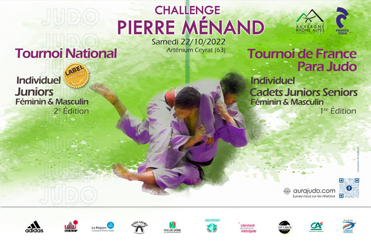 CHALLENGE PIERRE MENAND Tournoi National Juniors et Tournoi de France Para judo Cadets-Juniors-Sénior